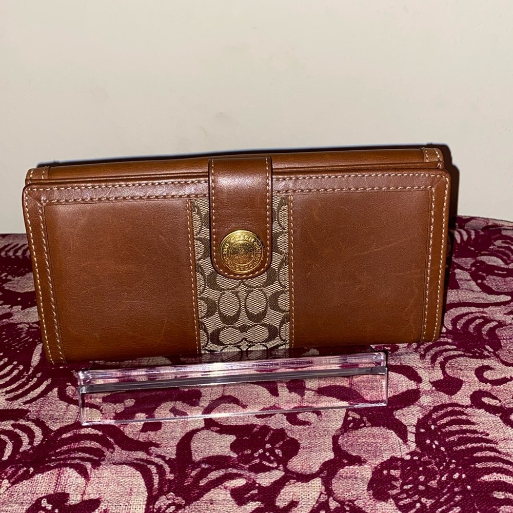 Coach brown leather wallet